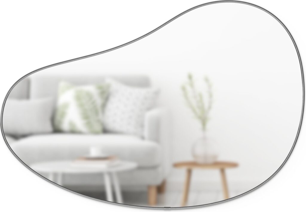 Lustro ścienne Hubba Pebble 91 cm metaliczne – elegancki design, uniwersalny kolor, idealne do nowoczesnych wnętrz