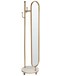 Wieszak z lustrem LORENA 172 cm Metal Złoty
