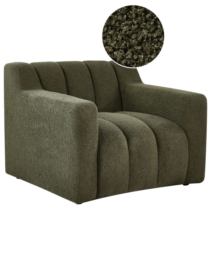 Fotel AGERUP Boucle Ciemnozielony