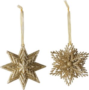 Ozdoby choinkowe Winter Collage Accessoires złote 2 szt. – eleganckie, dekoracyjne, świąteczne