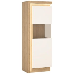 Witryna 1D Lyon Lyov01p Dąb Riviera Jasna / Biała – elegancka, pojemna, nowoczesny design