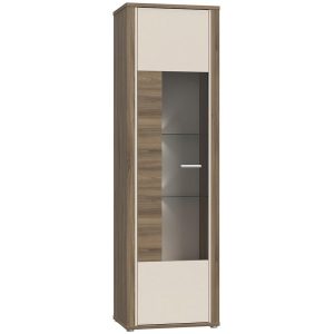 Witryna Dedelos DDLV712 – elegancka witryna, szklane drzwi, nowoczesny design, drewno