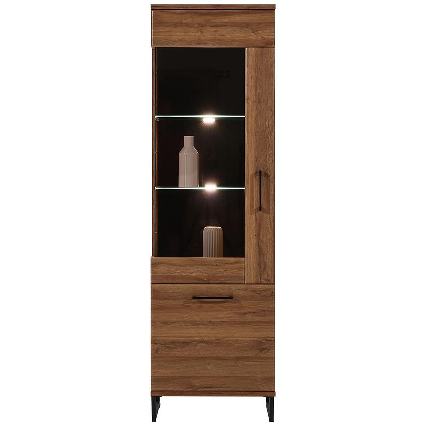 Witryna Ivo Iv06 Dąb April – elegancki styl, pojemne półki, naturalny kolor dębu