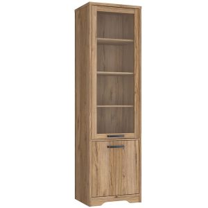 Witryna Jodaki JDKV711-D89 – elegancki design, kolor dąb, szklane drzwi