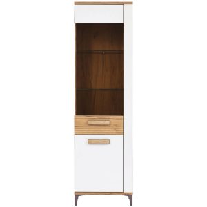 Witryna L Snobi Sb08 Dąb Craft/Biel Alpejska – nowoczesny design, funkcjonalność, styl skandynawski