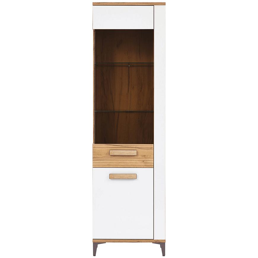 Witryna L Snobi Sb08 Dąb Craft/Biel Alpejska – nowoczesny design, funkcjonalność, styl skandynawski