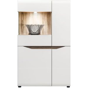 Witryna Lionel Li05 Dąb S. / Biały – elegancki design, funkcjonalność, materiał naturalny