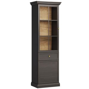 Witryna Lucca W2D1S czarny grafit – elegancki design, praktyczne przechowywanie, nowoczesny styl