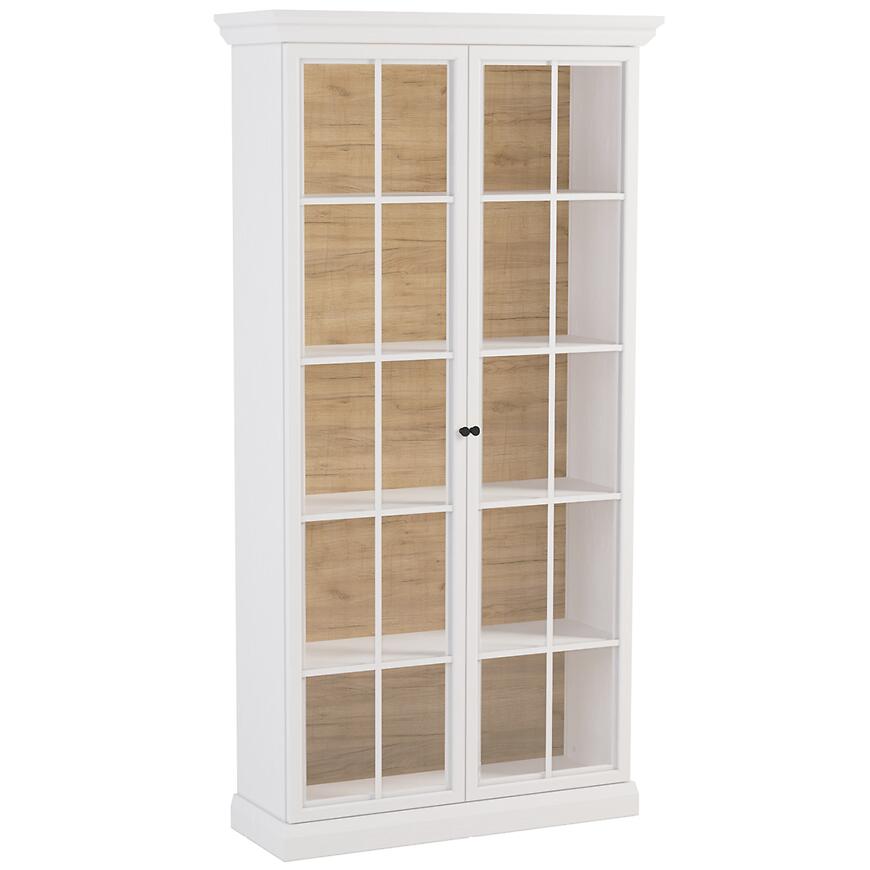 Witryna Lucca W2D – elegancki design, biały opal, pojemne wnętrze