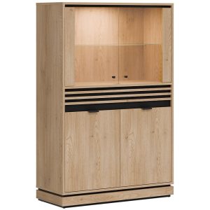 Witryna niska L/P Ferro FE04 dąb crem torro – elegancki styl, praktyczne zastosowanie, trwały materiał