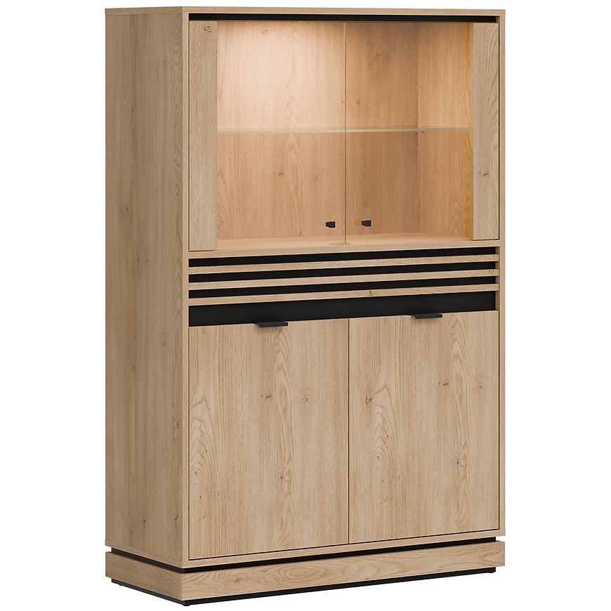 Witryna niska L/P Ferro FE04 dąb crem torro – elegancki styl, praktyczne zastosowanie, trwały materiał