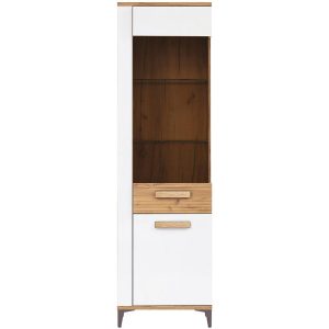Witryna P Snobi Sb09 Dąb Craft/Biel Alpejska – nowoczesny design, funkcjonalność, styl skandynawski
