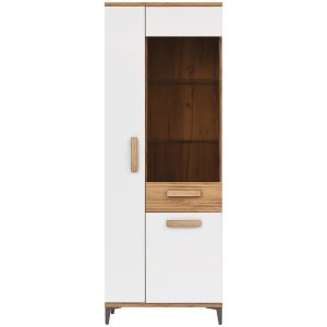 Witryna Snobi Sb07 Dąb Craft/Biel Alpejska – nowoczesny design, funkcjonalność, stylowy kolor