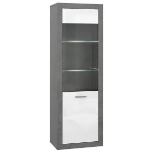Witryna Trebbia1d Beton/Biały Połysk – nowoczesny design, funkcjonalność, elegancki wygląd