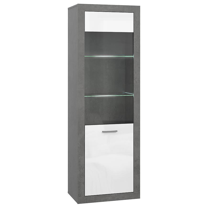 Witryna Trebbia1d Beton/Biały Połysk – nowoczesny design, funkcjonalność, elegancki wygląd