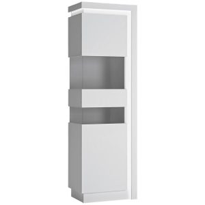 Witryna Wysoka 1D Lyon Lyov03l Biały Alpin/Biały – elegancki design, pojemne wnętrze, nowoczesny styl