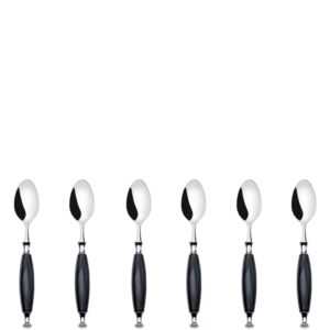 COUNTRY Czarny – zestaw 6 łyżeczek do kawy w pudełku – elegancki design, stal nierdzewna