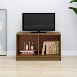 vidaXL Szafka pod TV, miodowy brąz, 70x33x42 cm, lite drewno sosnowe