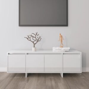 vidaXL Szafka pod telewizor, wysoki połysk, biała, 120x30x40,5 cm