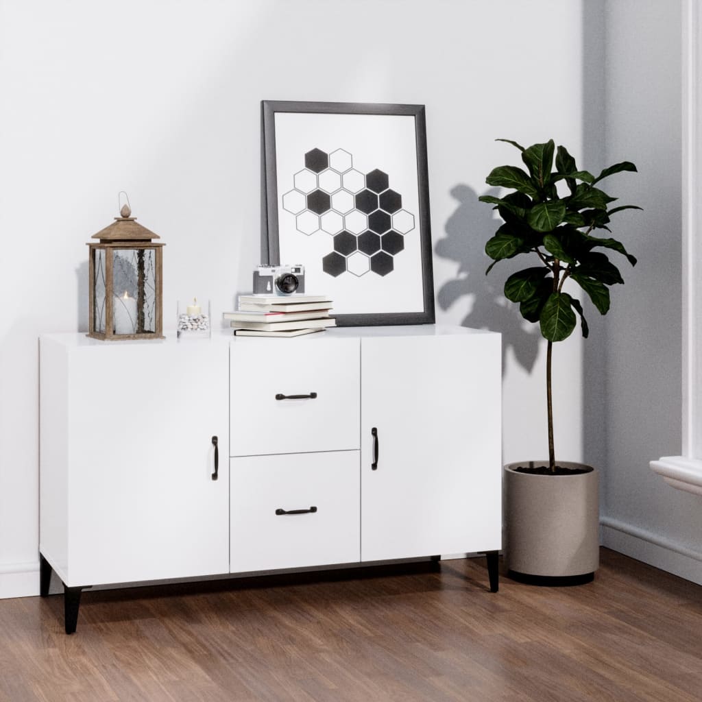 vidaXL Komoda, biała z połyskiem, 100x36x60 cm materiał drewnopochodny