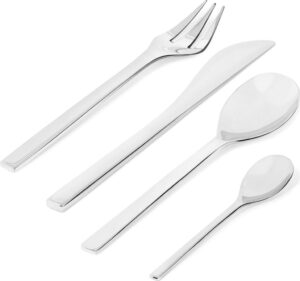 Komplet sztućców Colombina 24 el. srebrny – elegancki design, trwałe materiały, funkcjonalność