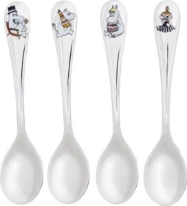 Łyżeczka do kawy Arabia Finland Muminki Celebration 4 szt. – zestaw, unikalny design, ceramiczne