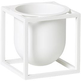 Osłonka na doniczkę Kubus 10 cm biała na stojaku – elegancki design, praktyczne zastosowanie, idealna do wnętrz