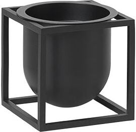 Osłonka na doniczkę Kubus 10 cm czarna na stojaku – elegancka, funkcjonalna, nowoczesny design