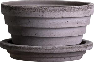 Doniczka Planet Mars 12 cm szara z podstawką – elegancki design, idealna do małych roślin