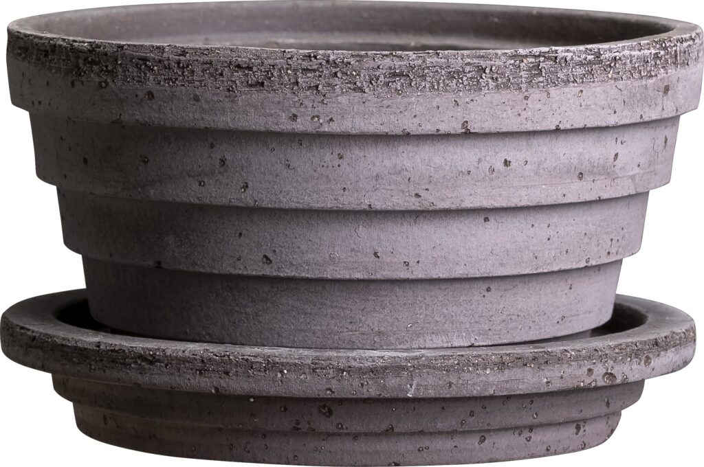Doniczka Planet Mars 12 cm szara z podstawką – elegancki design, idealna do małych roślin