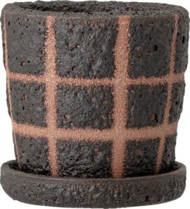 Doniczka Nami 10 cm z podstawką – elegancki design, idealna do małych roślin, ceramiczna, biała