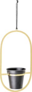 Kwietnik wiszący Zeta 15 cm – elegancki design, idealny do wnętrz, materiał: metal