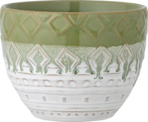 Osłonka na doniczkę Basel 14 cm zielona – elegancki design, kolor zielony, rozmiar 14 cm, materiał ceramiczny