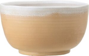 Osłonka na doniczkę Bloomingville 18 cm – stylowa, żółta, kamionkowa