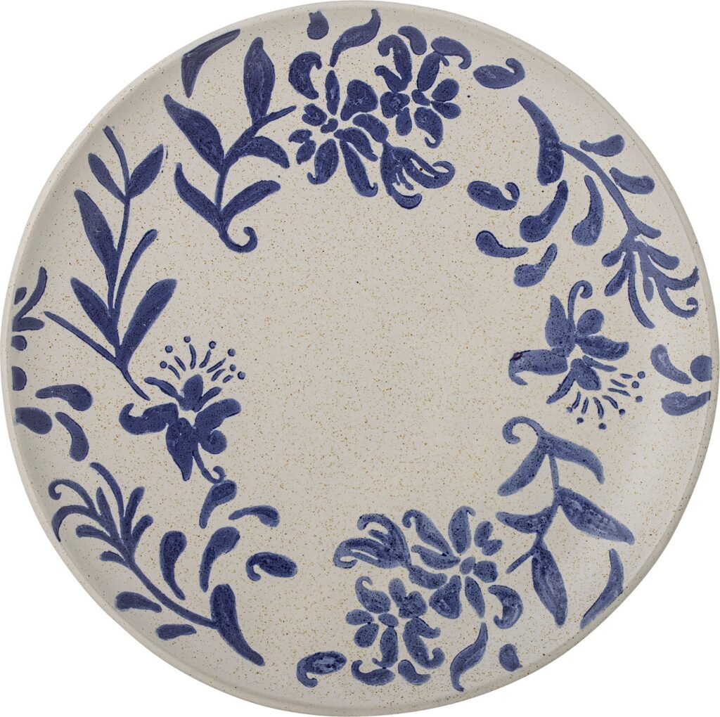 Talerz obiadowy Petunia 24 cm – elegancki design, biały kolor, ceramika