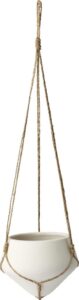 Osłonka na doniczkę Grove 17 cm kość słoniowa wisząca – elegancki design, kolor kości słoniowej, idealna do dekoracji wnętrz