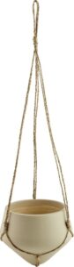 Osłonka na doniczkę Grove 17 cm piaskowa wisząca – elegancki design, praktyczność, naturalny kolor