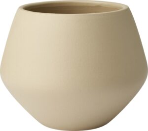 Osłonka na doniczkę Grove 19 cm piaskowa – elegancki design, trwały materiał, idealna do wnętrz i na tarasy