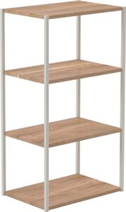 Regał sky 4 półki kremowa rama – nowoczesny design, praktyczność, kolor kremowy