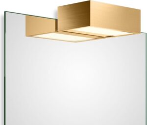 Lampa nad lustro Box Clip On LED 15 cm złoty mat – elegancki design, energooszczędne oświetlenie, kompaktowy rozmiar