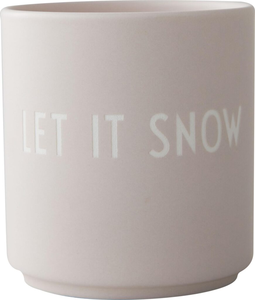 Kubek Favourite Xmas Let It Snow jasnobeżowy – ceramiczny, pojemny, z wyjątkowym wzorem