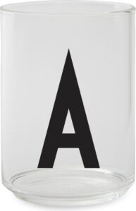 Szklanka AJ litera A – elegancki design, przezroczysty, szklany, 300 ml