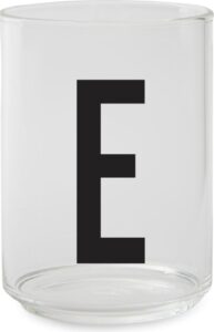 Szklanka AJ litera E – elegancki design, przezroczysta, szkło
