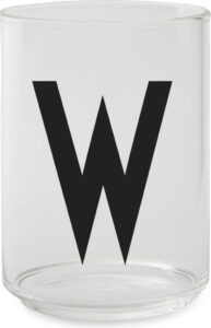 Szklanka AJ litera W – elegancki design, szkło, uniwersalny rozmiar