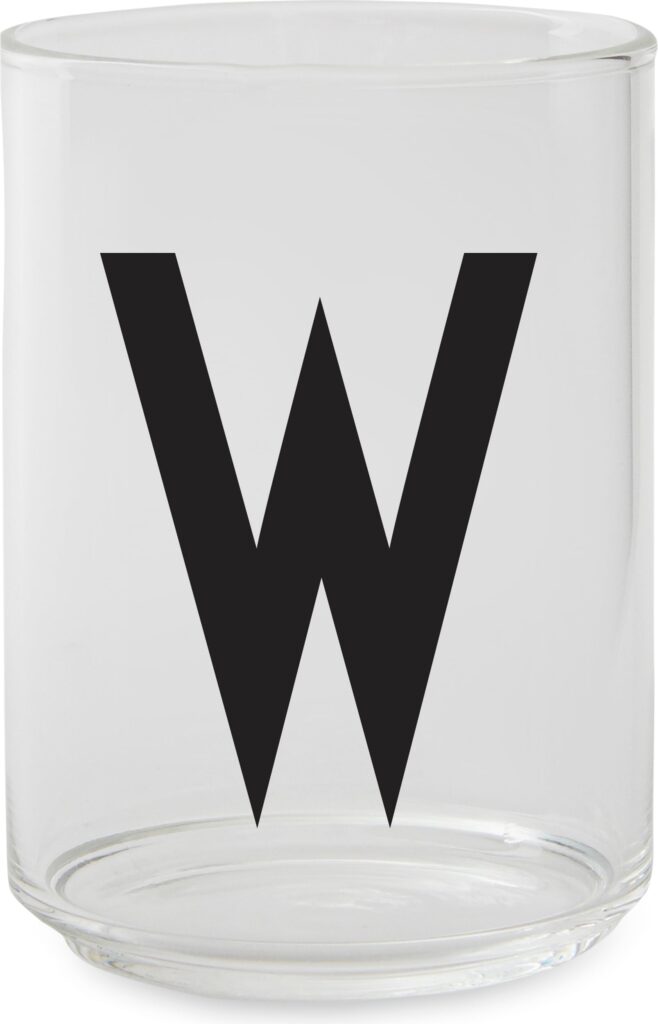 Szklanka AJ litera W – elegancki design, szkło, uniwersalny rozmiar