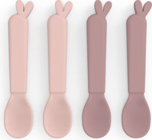 Łyżeczki dziecięce Kiddish Lalee różowe 4 szt. – ergonomiczne, bezpieczne, z tworzywa sztucznego