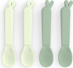 Łyżeczki dziecięce Kiddish Lalee zielone 4 szt. – ergonomiczne, bezpieczne dla dzieci, łatwe w użyciu