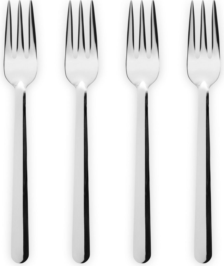 Widelczyki do ciasta Legio Nova 4 szt. – elegancki zestaw, stal nierdzewna, ergonomiczne uchwyty