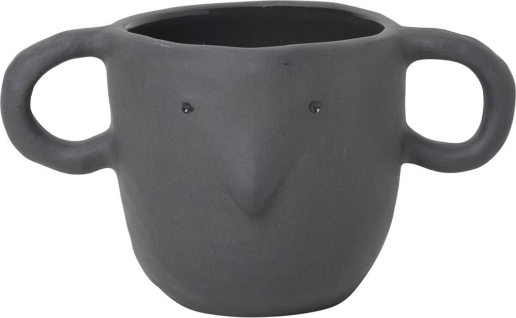 Doniczka Mus 9 cm ciemnoszara – elegancka, minimalistyczna, idealna do małych roślin