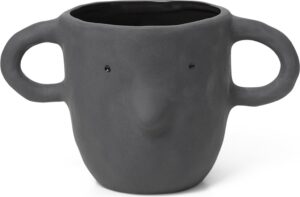 Osłonka na doniczkę Mus 15 cm ciemnoszara – elegancki design, idealna do nowoczesnych wnętrz